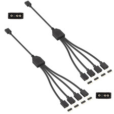 2 Pack 3Pin 5V ARGB Extension Cable Set with 8 Male Pins, 1-to-4 Addressable RGB picture