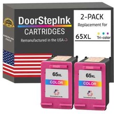 DoorStepInk Compatible Ink Cartridges For HP 65XL (N9K03AN) Color Twin Pack-USA picture