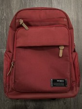 Samsonite Red Laptop Travel Backpack Zipper Padded Multi-Pocket picture
