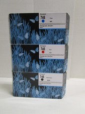 HP Designjet 746 Compatible Ink Cartridge For HP CYAN RED BLACK New LOT OF 3 picture