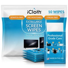 XL Screen Cleaning Wipes, Lint-Free and Streak-Free, Fast-Drying, Removes Dus... picture