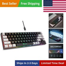 65% Gaming Keyboard, LED Backlit Mini Wired Gaming Keyboard, Ultra-Compact An... picture