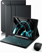 TUNKARMOR Leather Bluetooth Keyboard Folio Case for iPad 10.2 Black picture
