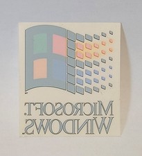 Vintage 1992 Microsoft Windows 3.1 Logo Sticker/Decal Not a Reproduction picture