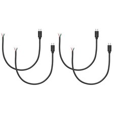4Pcs 24AWG x 2C+28AWG x 2C 5V 2.4A 0.82Ft Micro USB Pigtail Cable, Black picture