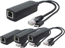 4-Pack 5V PoE Splitter, USB Type C, 48V to 5V 2.4A, IEEE 802.3af Compliant picture