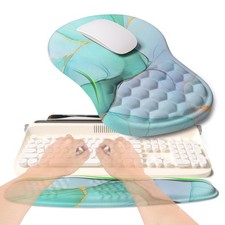 2-in-1 Ergonomic Set, Wave Rise Keyboard Wrist Rest and Massage Bulge Slope M... picture
