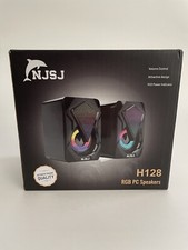 NJSJ H128 Light up Gaming Speakers Active Desktop Speakers 2.0 - NEW picture