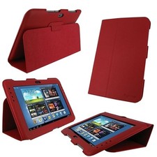 rooCASE Ultra-Slim Folio Vegan Leather for Samsung Galaxy Note 10.1 Red Lot C23 picture