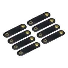 8Pcs Leather Cable Straps Cord Organizer 80x20mm Cable Ties Elastic Black picture