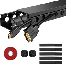 77in Cable Raceway Kit 5 Pack Open Slot Wire Covers Under Desk Cable Management picture