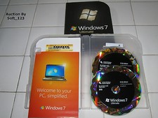 Microsoft Windows 7 Ultimate Full 32 Bit & 64 Bit DVDs MS WIN =RETAIL BOX= picture