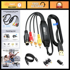 VHS to Digital Converter 3.3ft, USB Video Capture Card, RCA AV to USB Adapter, 1 picture