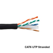Kentek Black 1000ft Cat6 UTP Stranded Ethernet Bulk Cable 24AWG 550MHz Gigabit picture