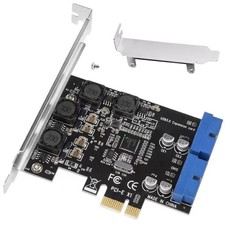 NEW PCIE to Internal 2 Port 19Pin Header 4 Port USB 3.0 Expansion Card 8cm Low picture