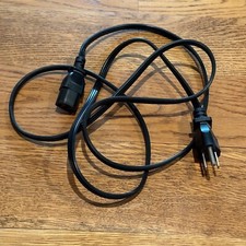 Tyco Electronics 6' ft Black Power Extension Cable Cord Adapter 10A 125V 3 prong picture