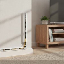 Transform Your Space with a 42in Modern White Cord Hider - Efficient and Safe picture