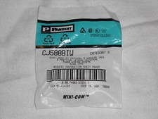 NEW Panduit CJ588BIW Cat 5 Mini-Com Cat5 Wall Jack RJ45 OFF-WHITE Module USA picture