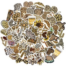 100 Pcs Leopard Print Stickers Pack Vinyl 6 cm / 2.36 inches, Multicolor picture
