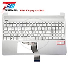New For HP 15-DY 15-EF 15-DW Plamrest Keyboard Non-Backlit L63578-001 Silver US picture