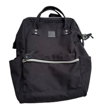 Himawari Japanese-Inspired Backpack Bookbag w/ Padded Laptop Pocket Black Canvas picture