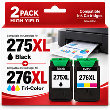2 Pack PG-275XL CL-276XL Ink Cartridges For Canon PIXMA TS3522 TS3722 TR4722 picture