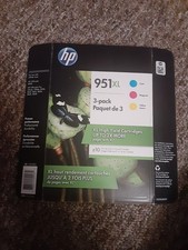 Genuine OEM HP 951XL Ink Cartridges Cyan Magenta Yellow 3-Pack Expired 07-2021 picture