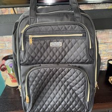 Rare Rolling Laptop Bag Backpack Wheeled Computer Bag Black Gold See DESC picture