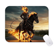 Flaming Skull Horse Ghostrider Fantasy Desk Mat Dark Gaming Mouse Pad picture