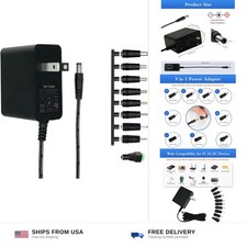 5V 2A Power Adapter 10W 9 Interchangeable DC Plugs for Baby Monitor Tablet picture