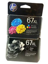 👍 HP 67XL Black & Tri-Color High Yield Ink Cartridge FRESH Exp 8/2027 LOW PRICE picture