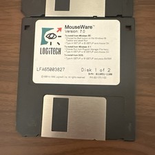 Vintage Logitech MouseWare Version 7.0 Floppy Disks Windows 95 DOS Win 3.1 picture