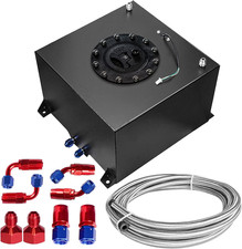 Universal 5 Gallon 20L Fuel Cell Polished Aluminum Fuel Tank with Cap/Level Send picture