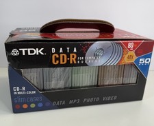 TDK 50 Pack Data CD-R 80 Min 700 MB 48X  Multi-Color Slim Cases picture