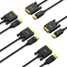 BENFEI 5 Pack DisplayPort to DVI 6 Feet Cable, Uni-Directional DisplayPort Co... picture