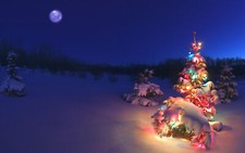 Landscape holiday christmas lights night Custom Gaming Mat Desk picture