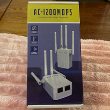 AC-1200MBPS Dual-Band WiFi Repeater 1200Mbps 2.4/5GHz 2 LAN White picture