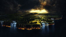 Landscape river space sun trees fantasy Custom Gaming Mat Desk picture
