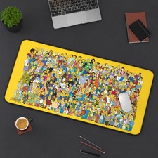 The Simpsons All Characters Desk Mat Mouse Pad - Premium Stitched Edges picture