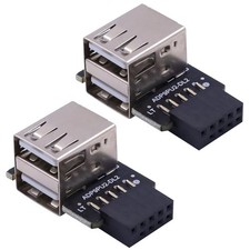 2 PCS USB 2.0 9Pin Female Motherboard Header To Dual USB 2.0 Type A Port picture