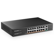 MokerLink 18 Port Gigabit PoE Switch 16 Gigabit PoE+ Ports 2 Gigabit Uplink 250W picture