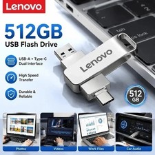 LENOVO 512GB USB 3.2 OTG Flash Drive USB-C Type-C Metal Memory Stick for PC Phon picture