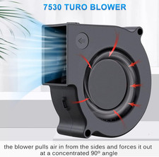 75mm x 30mm 7530 DC 12 Volt Brushless Turbo Blower Cooling Fan 2Pin picture