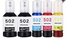 5PK Refill Ink Bottles for Epson EcoTank 502 ET-4760 ET-2760 ET-2750 ET-3760 522 picture