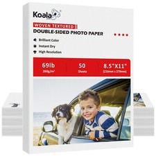 200 Koala 69lb Double Sided Photo Paper 8.5x11 Thick Woven Textured Inkjet Laser picture