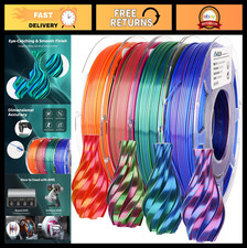 Shiny Dual Color 3D Printer Filament Bundle - 1.75mm Multi Color Change, 4 Spool picture