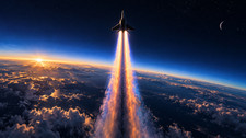 Supersonic Fighter Jet Desk Mat Mouse Pad | 2 Sizes | Space Aviation Art. picture