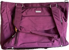 Baggallini Laptop Shoulder Tote Bag - Maroon With Orange Interior-  Large - EUC picture
