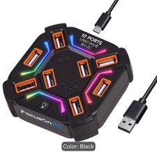 10-In-1 USB 2.0 Laptop Docking Station (8A + 2C) with RGB Ambient Lighting picture