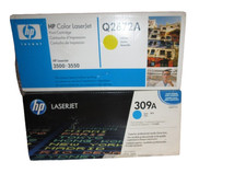 LOT OF 2 HP Color LaserJet 3500 3550 Q2671A Q2672A Cyan Toner Cartridge picture